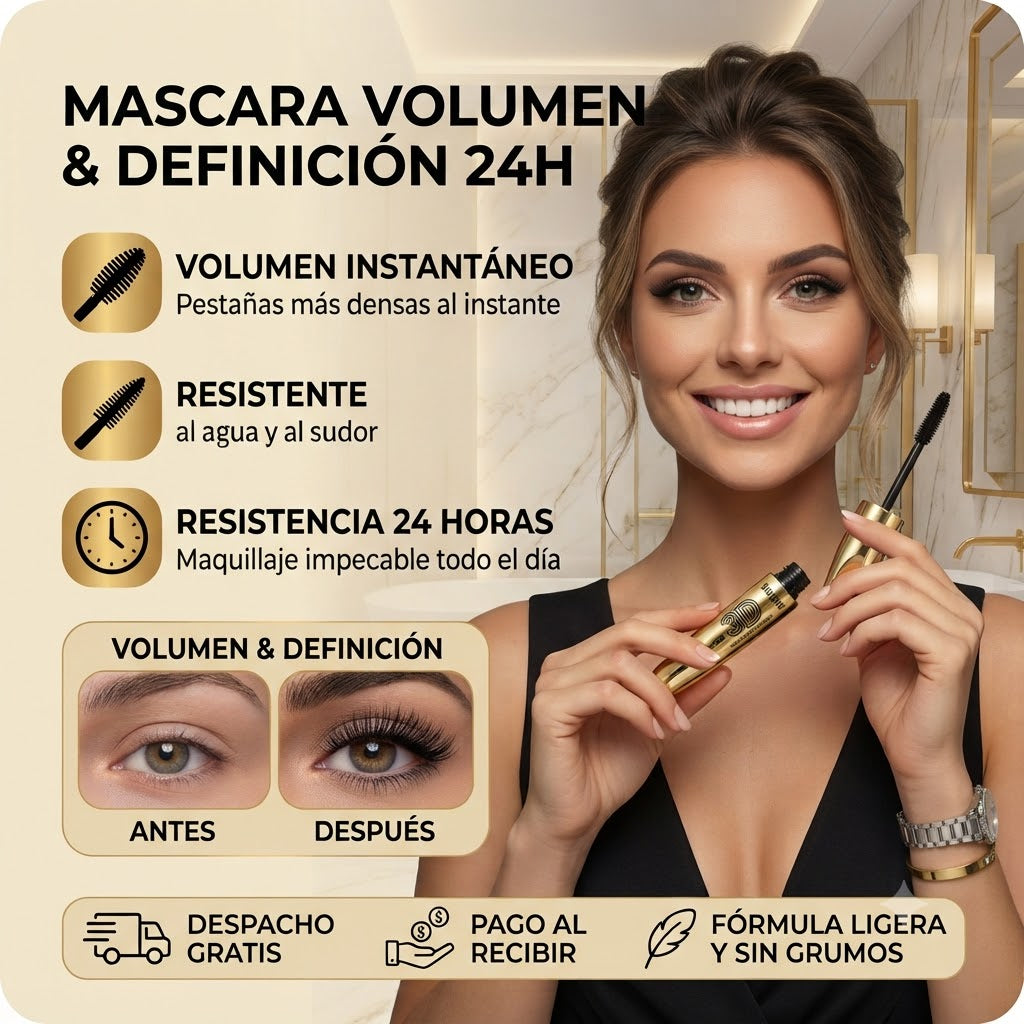 Máscara de Pestañas Pro: Volumen Extremo y Definición 24H