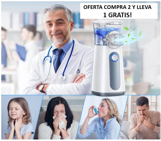 Nebulizador portátil alivia el malestar y las molestias al respirar!