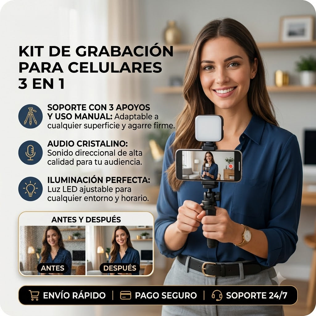 Kit de Grabación Profesional 4 en 1 con Control Remoto